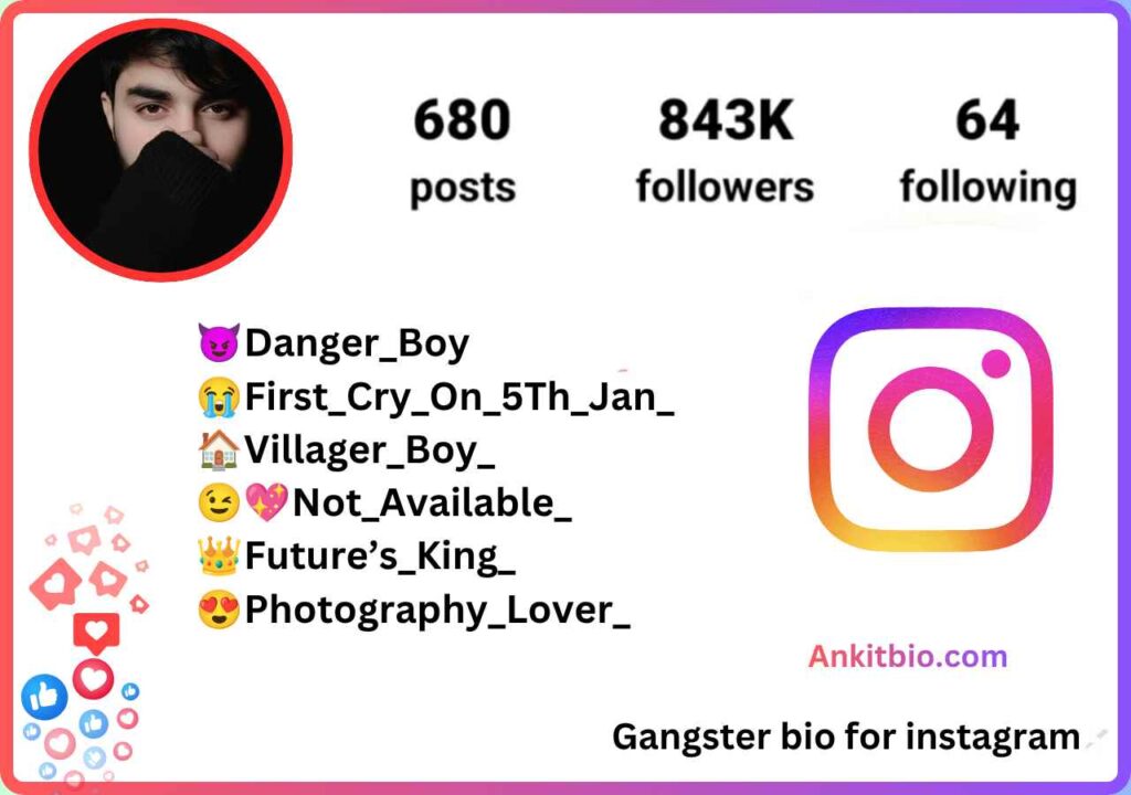 Gangster bio for instagram