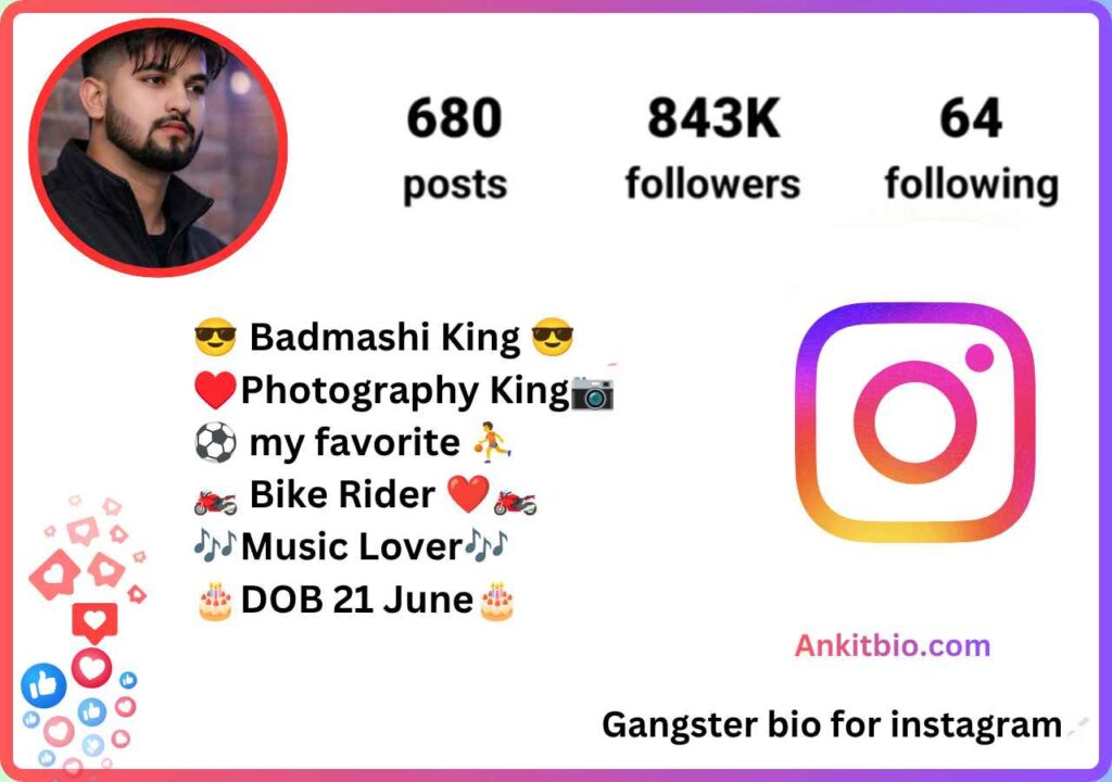 Gangster bio for instagram