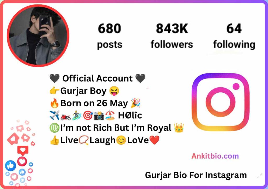 Gurjar Bio For Instagram