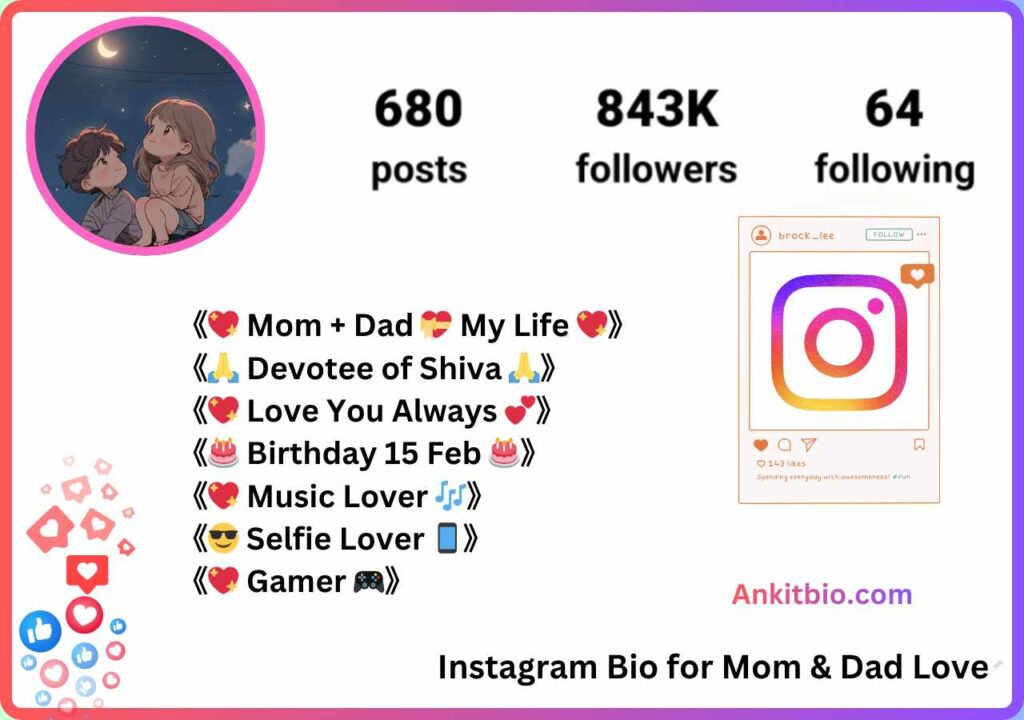 Instagram Bio for Mom & Dad Love