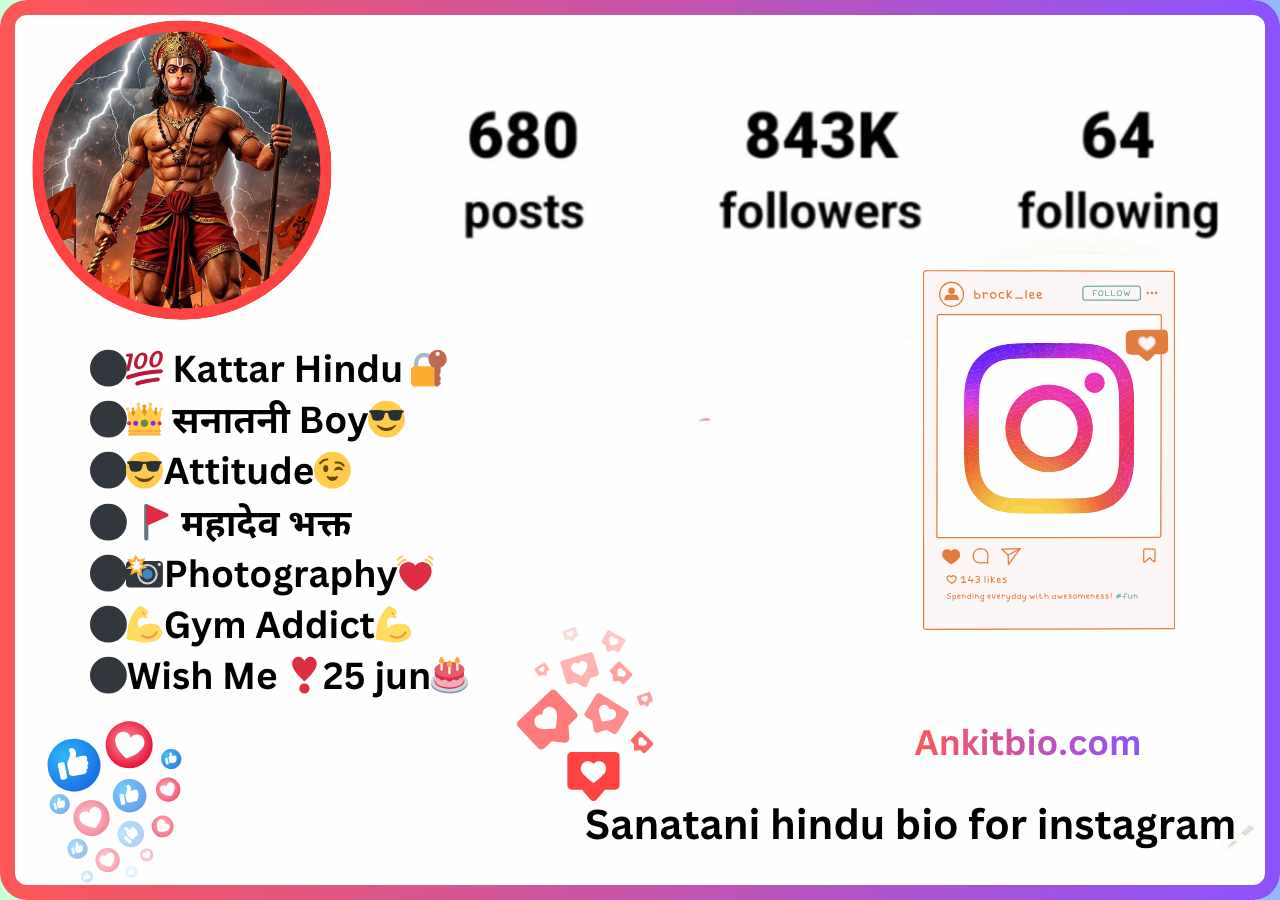 Sanatani hindu bio for instagram