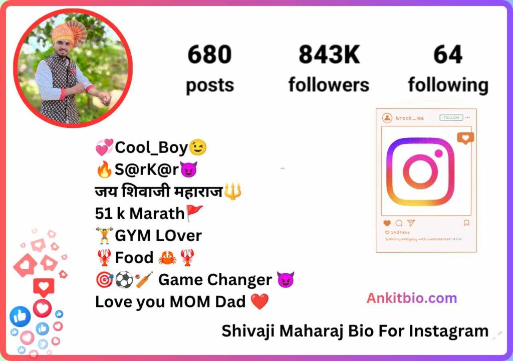 Shivaji Maharaj Bio For Instagram