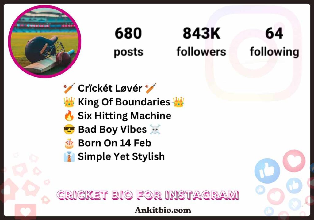 Cricket Bio For Instagram
