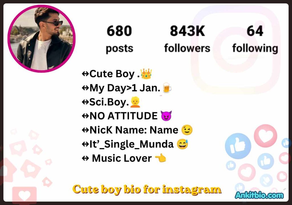 Cute boy bio for instagram