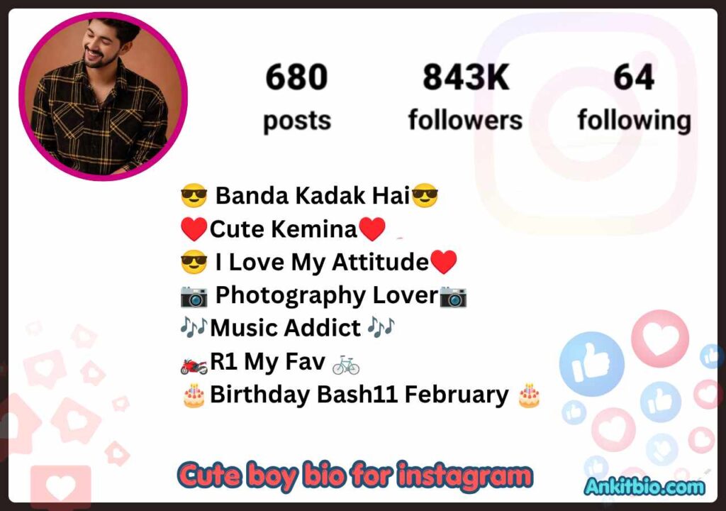 Cute boy bio for instagram