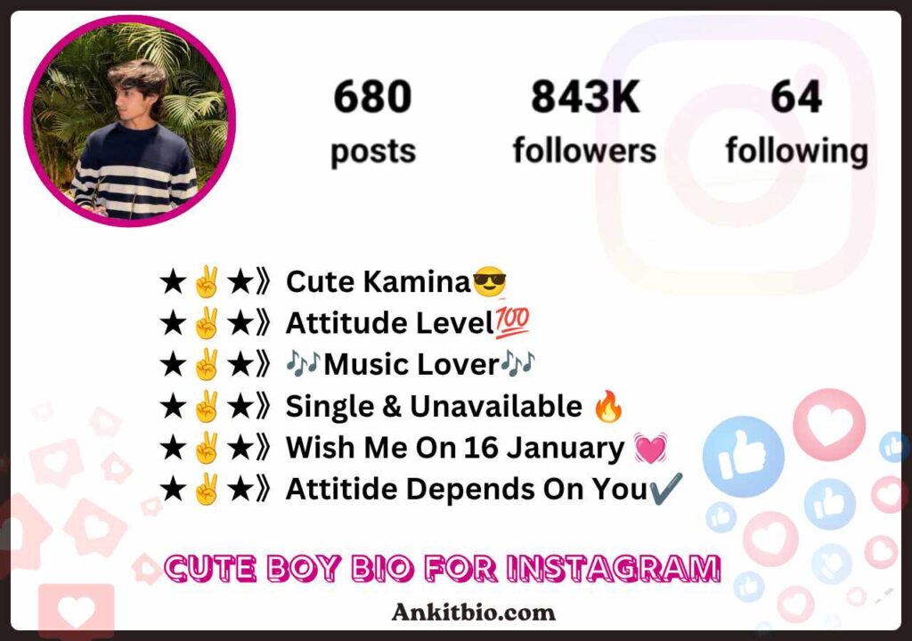 Cute boy bio for instagram