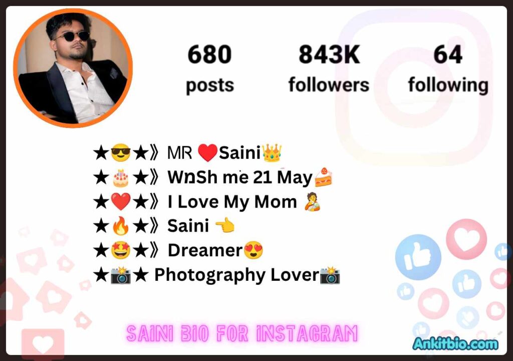 Saini bio for instagram
