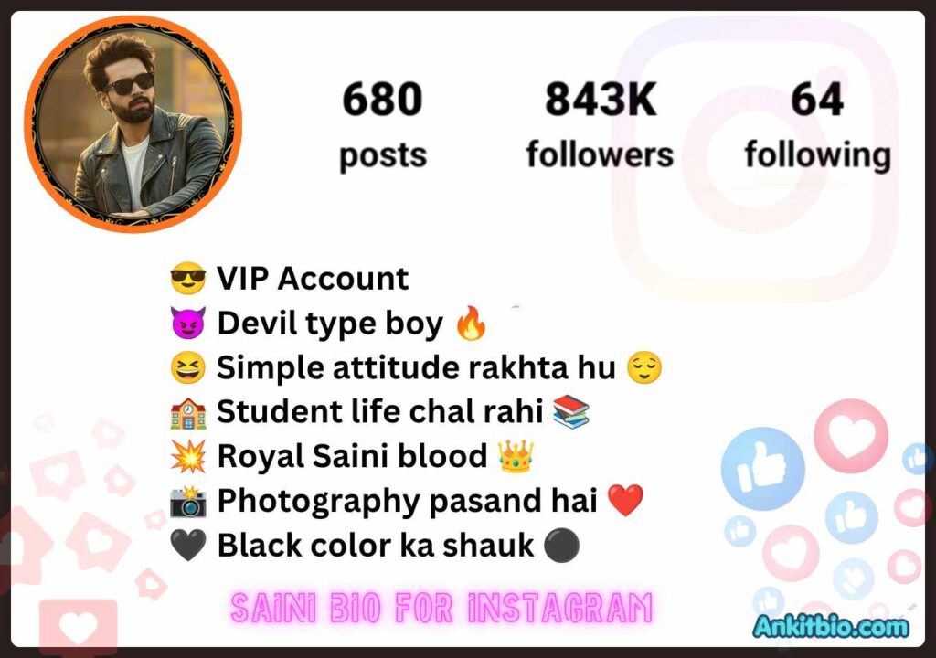 Saini bio for instagram