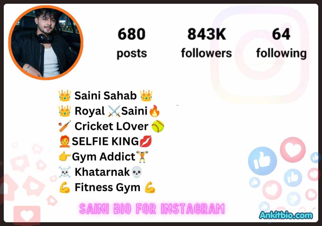Saini bio for instagram