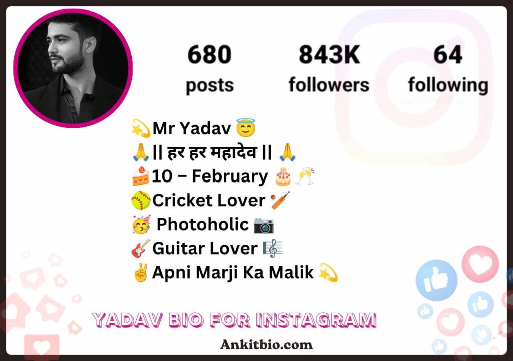 Yadav Bio For Instagram