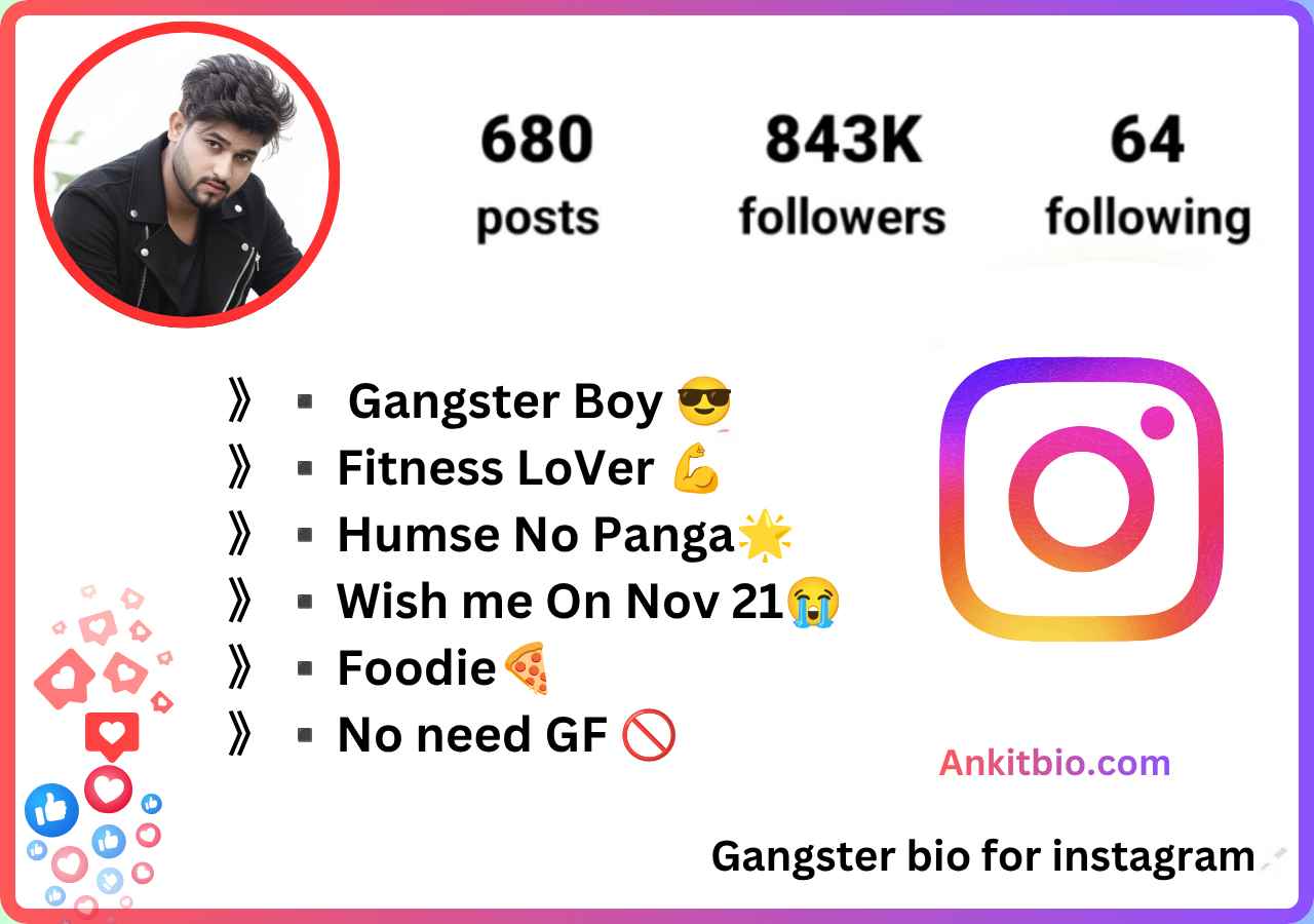 Gangster bio for instagram
