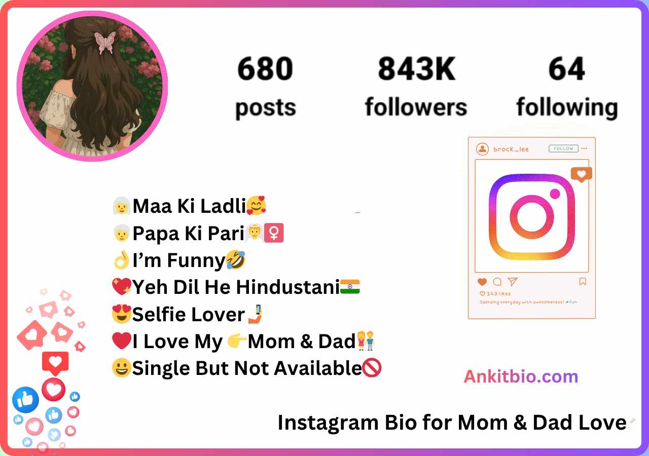 Instagram Bio for Mom & Dad Love