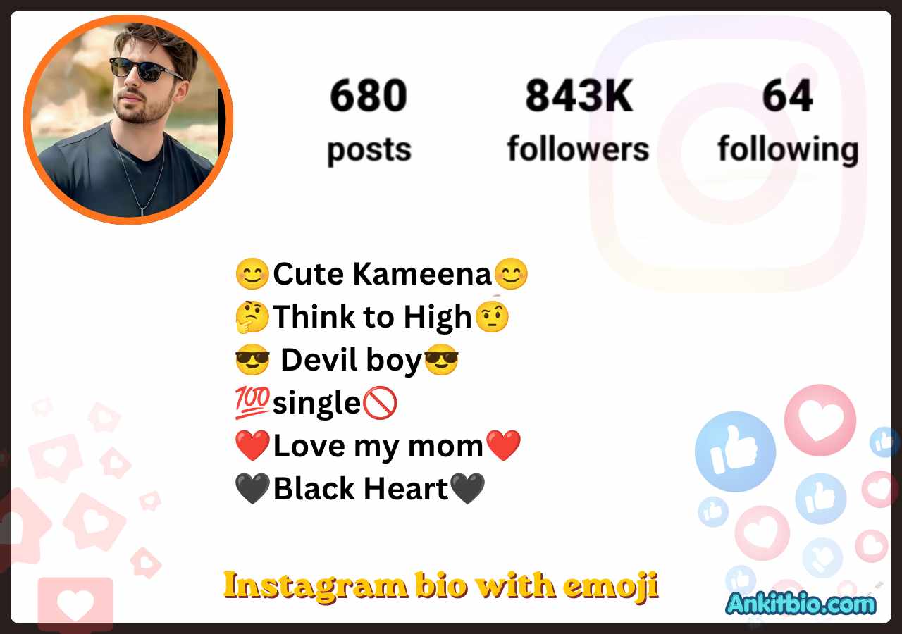 Instagram bio with emoji