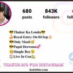 Thakur Bio For Instagram