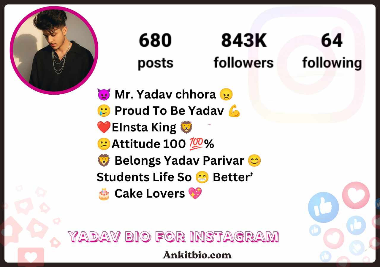 Yadav Bio For Instagram